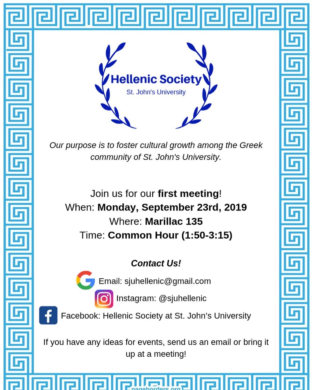 General Body Meeting #1 - Fall 2019